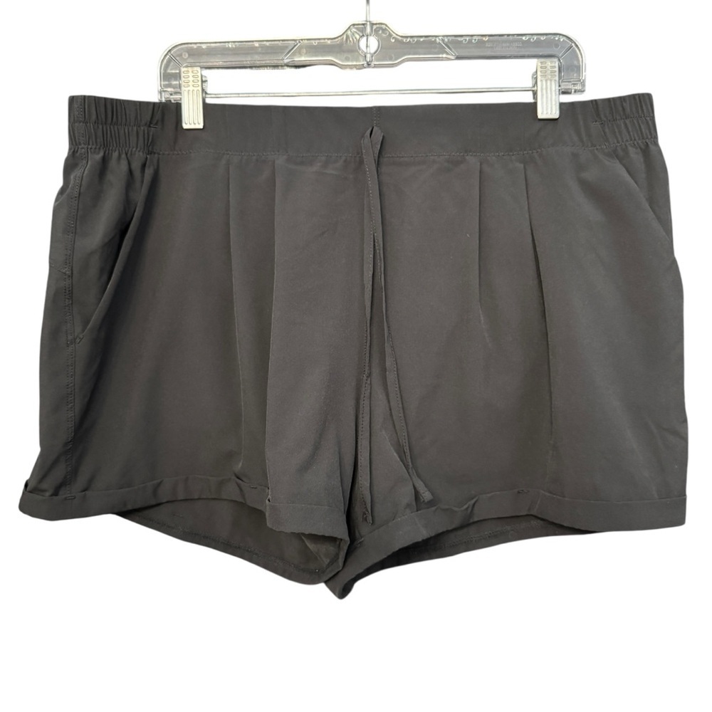 Zyia Active Black Drawstring Shorts Size XXXL